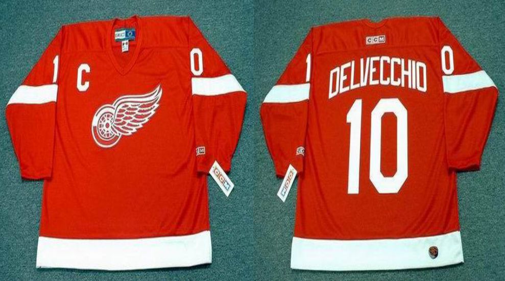 2019 Men Detroit Red Wings #10 Delvecchio Red CCM NHL jerseys